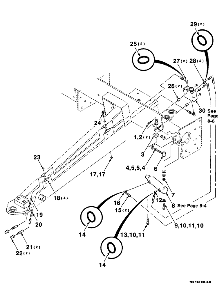 Схема запчастей Case IH 8455 - (8-02) - THREADER HYDRAULIC ASSEMBLY (07) - HYDRAULICS