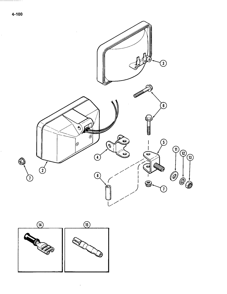 Схема запчастей Case IH 4494 - (4-100) - FLOOD LAMP KIT (04) - ELECTRICAL SYSTEMS