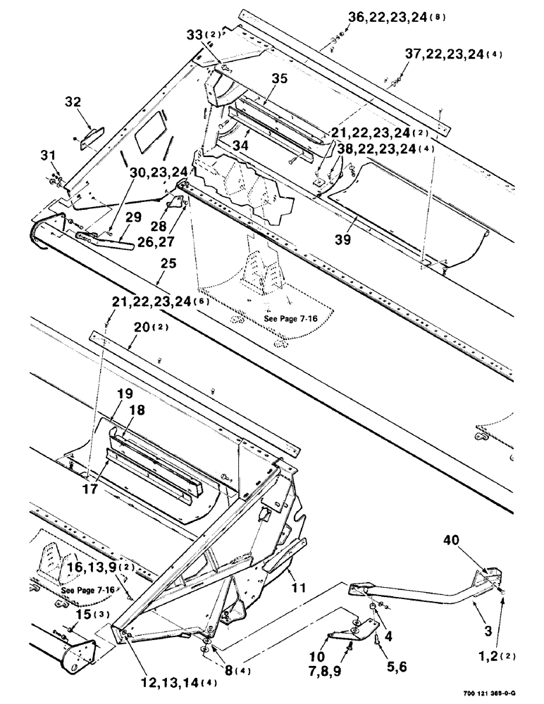 Схема запчастей Case IH 8830 - (7-12) - HEADER, LEAN BAR AND WEAR PLATE ASSEMBLIES, 14 FOOT (09) - CHASSIS