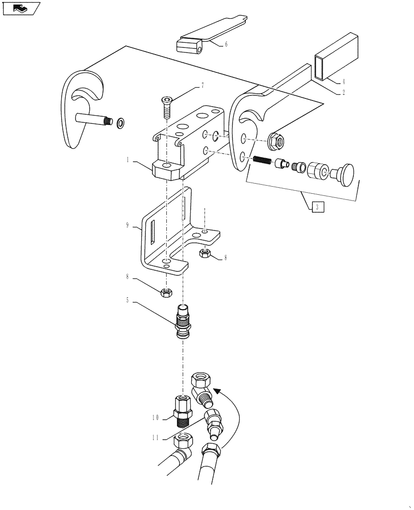 Схема запчастей Case IH L735 - (35.310.AP[01]) - VAR - 717561006 - QUICK RELEASE 2 COUPLER - LOWER PART 3/8" (35) - HYDRAULIC SYSTEMS