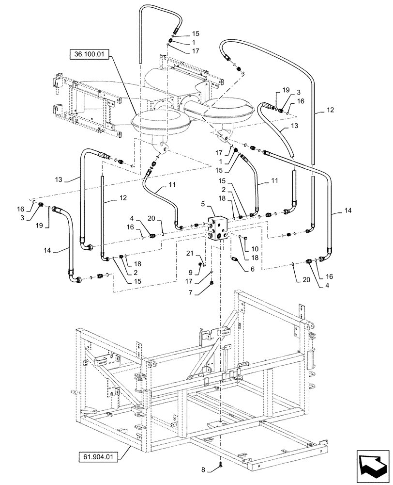 Схема запчастей Case IH 810 - (35.526.01) - FAN LOOP HYDRAULIC GROUP (35) - HYDRAULIC SYSTEMS