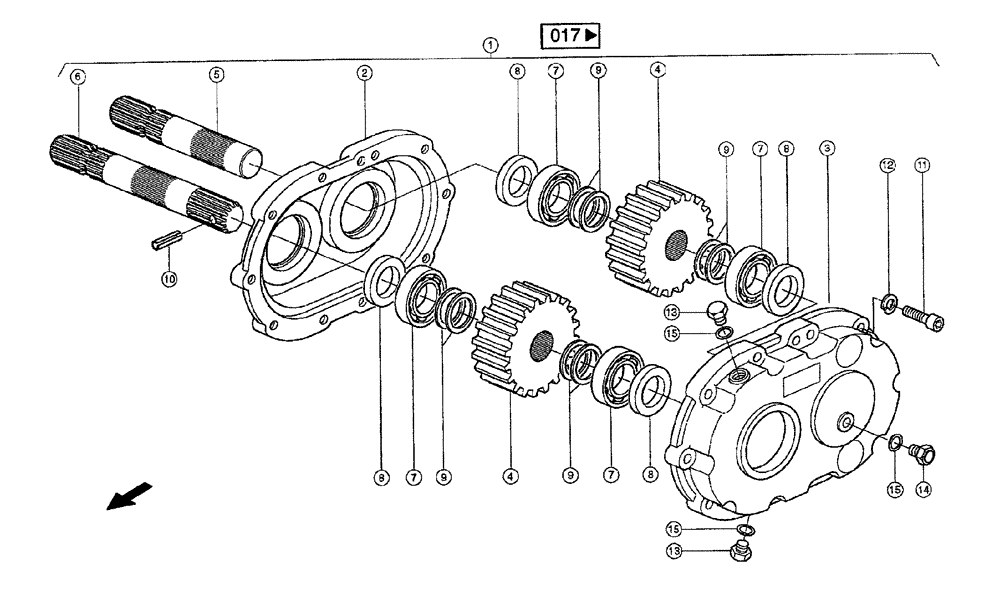 Схема запчастей Case IH 684 - (0010[1]) - MAIN GEARBOX (MG6M) (58) - ATTACHMENTS/HEADERS