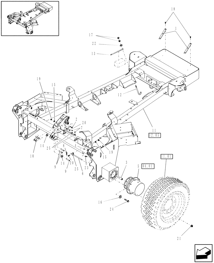 Схема запчастей Case IH WD1903 - (12.01[1]) - MAIN FRAME (12) - MAIN FRAME