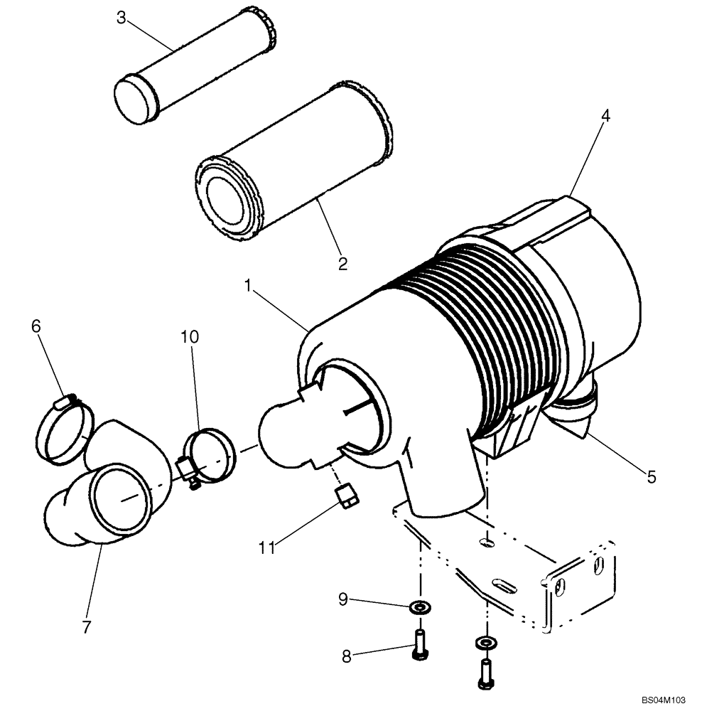 Схема запчастей Case IH 420 - (02-04) - AIR CLEANER - ENGINE (02) - ENGINE