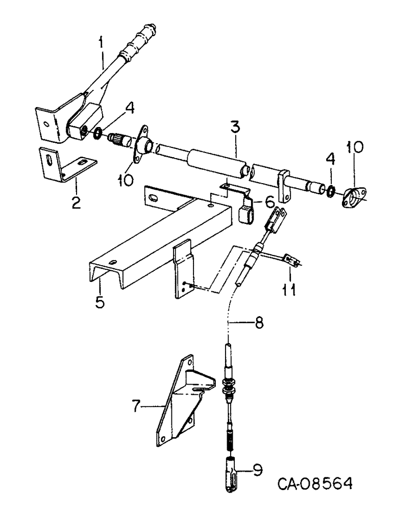 Схема запчастей Case IH 5088 - (07-28) - DRIVE TRAIN, PARK LOCK CONTROLS, EXTERNAL, FOR TRACTORS WITH DYNAMIC BRAKES (04) - Drive Train