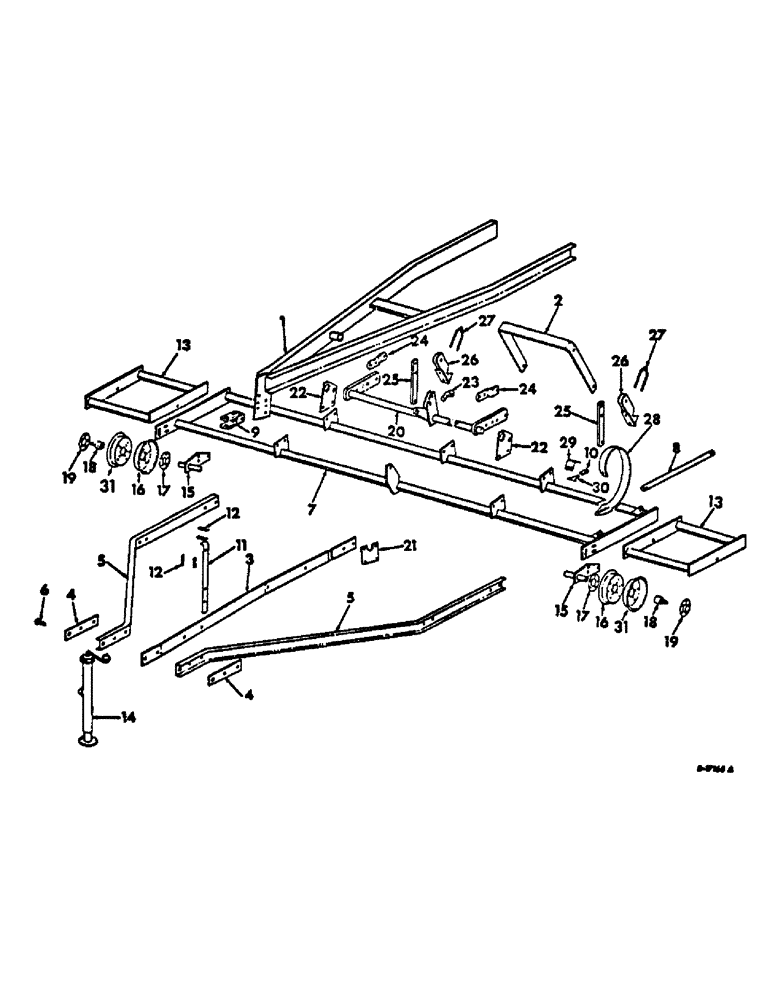 Схема запчастей Case IH 56-SERIES - (N-81) - SPRING TOOTH HARROW ATTACHMENT, FOR 4 ROW PLANTERS, BUILT 1967 TO 1974 