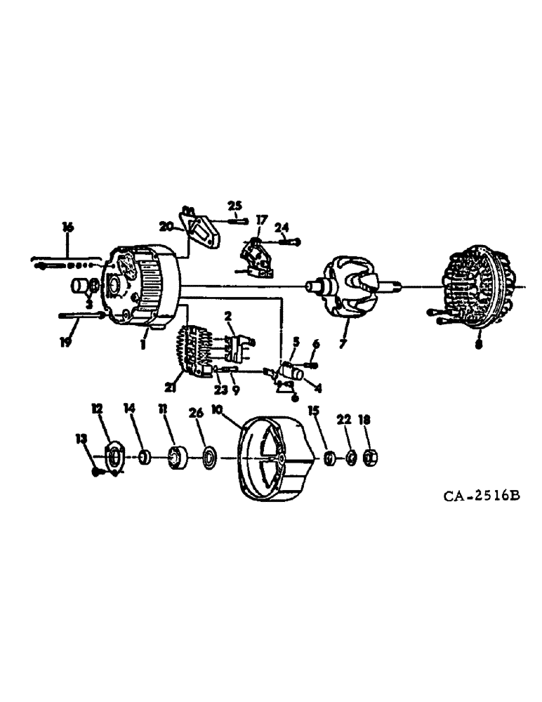 Схема запчастей Case IH 95 - (08-10) - ELECTRICAL, ALTERNATOR GENERATOR, DELCO REMY, SERIAL NUMBER 1011 AND BELOW (06) - ELECTRICAL