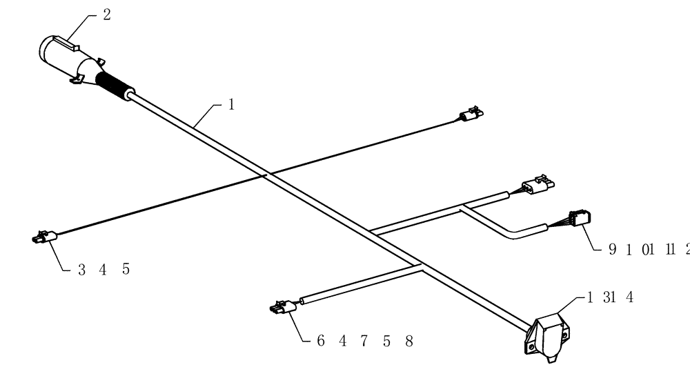 Схема запчастей Case IH 600 - (55.404.01) - SAFETY/TRANSPORT LIGHTING ELECTRICAL ASSEMBLY (55) - ELECTRICAL SYSTEMS