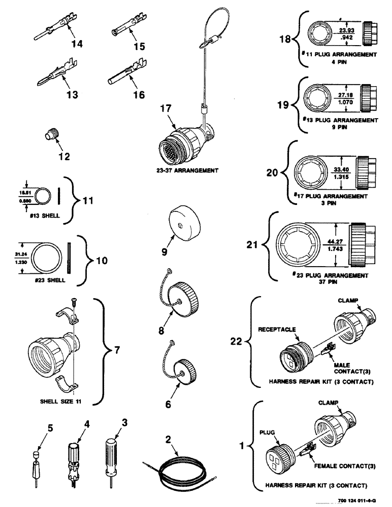 Схема запчастей Case IH 8590 - (4-14) - ELECTRICAL HARNESS SERVICE PARTS, (CONT) (06) - ELECTRICAL