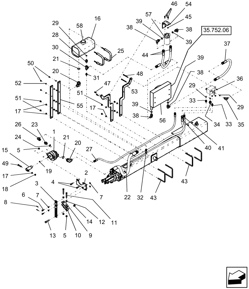 Схема запчастей Case IH 1230 - (35.220.01) - HYDRAULIC PUMP KIT ATTACHMENT, 1000 RPM (HIGH DISPLACEMENT) PUMP, 6 & 8 ROW RIGID TRAILING (35) - HYDRAULIC SYSTEMS