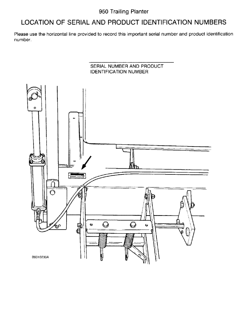 Схема запчастей Case IH 950 - (1-2) - LOCATION OF SERIAL AND PRODUCT IDENTIFICATION NUMBERS (00) - PICTORIAL INDEX