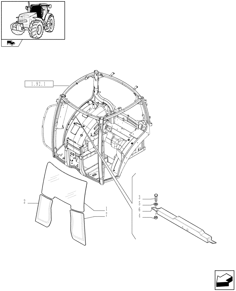 Схема запчастей Case IH MAXXUM 140 - (1.92.3) - WINDSHIELD AND RELATED PARTS (10) - OPERATORS PLATFORM/CAB