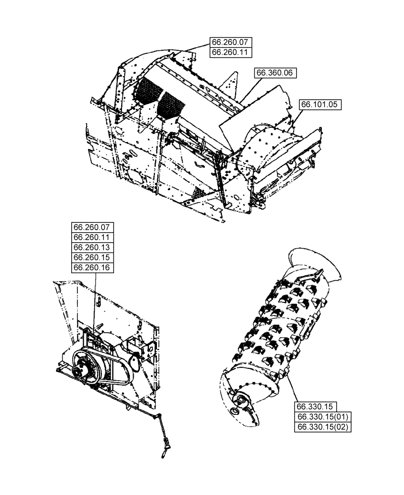 Схема запчастей Case IH 2588 - (00.000.66[01]) - PICTORIAL INDEX - THRESHING (00) - GENERAL & PICTORIAL INDEX