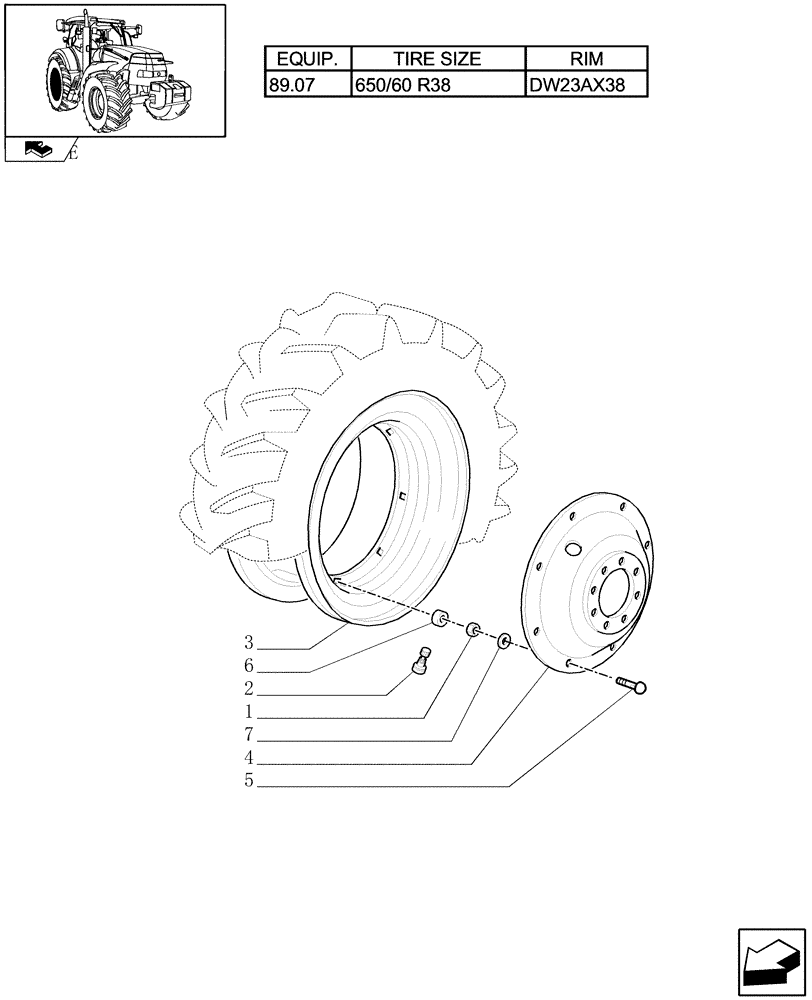 Схема запчастей Case IH MAXXUM 115 - (83.00[07]) - REAR WHEELS (11) - WHEELS/TRACKS