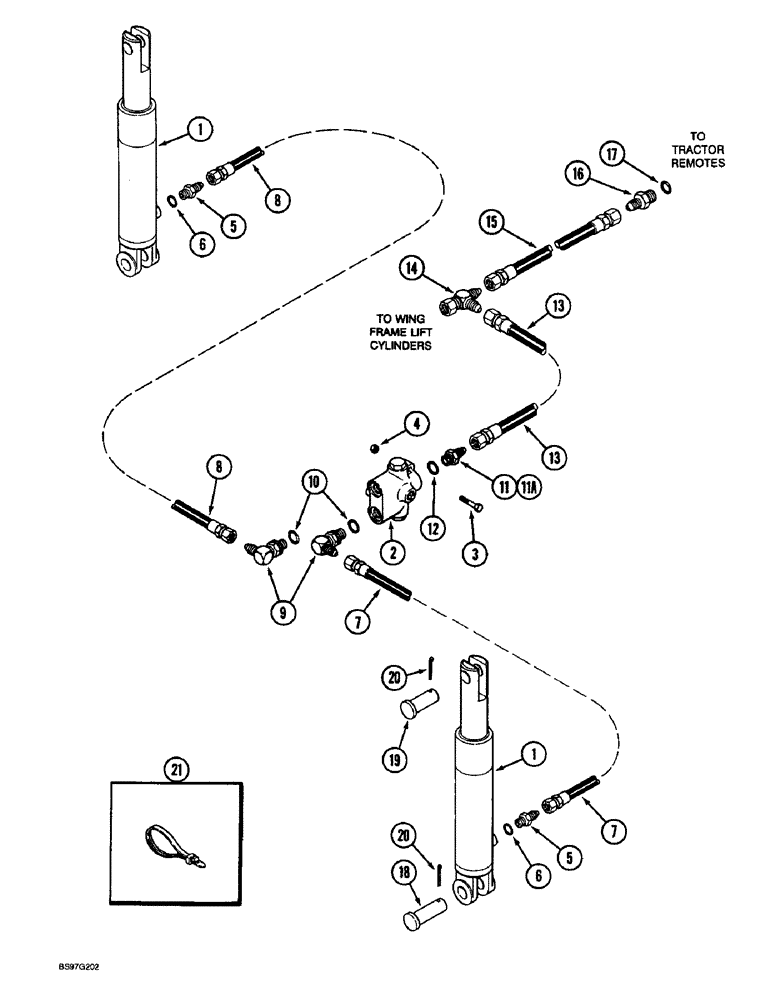 Схема запчастей Case IH 900 - (8-014) - ROW MARKER HYDRAULIC SYSTEM, PLATE VERTICAL FOLDING, 8 ROW WIDE (08) - HYDRAULICS