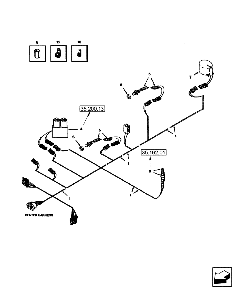 Схема запчастей Case IH 2577 - (55.100.38) - HARNESS - LOWER (55) - ELECTRICAL SYSTEMS