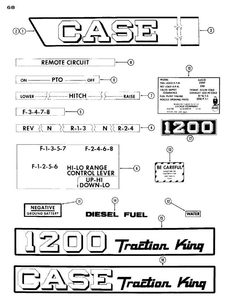 Схема запчастей Case IH 1200 - (066A) - DECALS (09) - CHASSIS