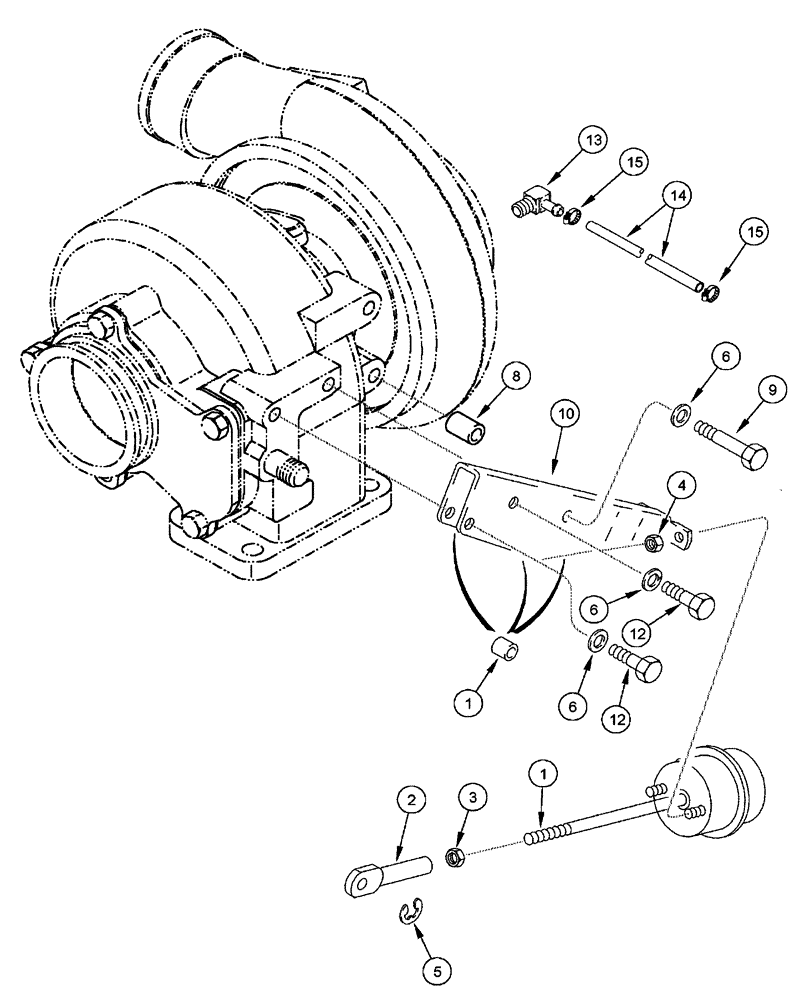 Схема запчастей Case IH FLX4375 - (02-039) - TURBOCHARGER - WASTEGATE ACTUATOR (01) - ENGINE