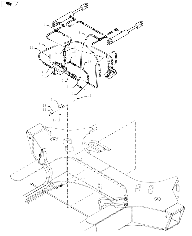 Схема запчастей Case IH 4420 - (06-043) - HYDRAULIC GROUP, AUTO GUIDE Hydraulic Plumbing