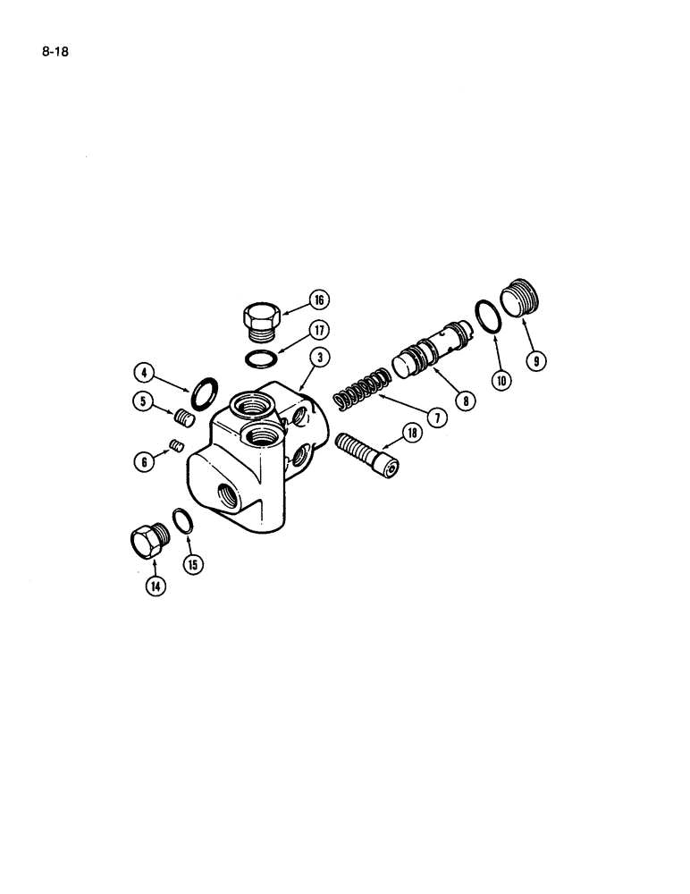 Схема запчастей Case IH 3594 - (8-018) - GEAR AND PISTON PUMP ASSEMBLY (08) - HYDRAULICS