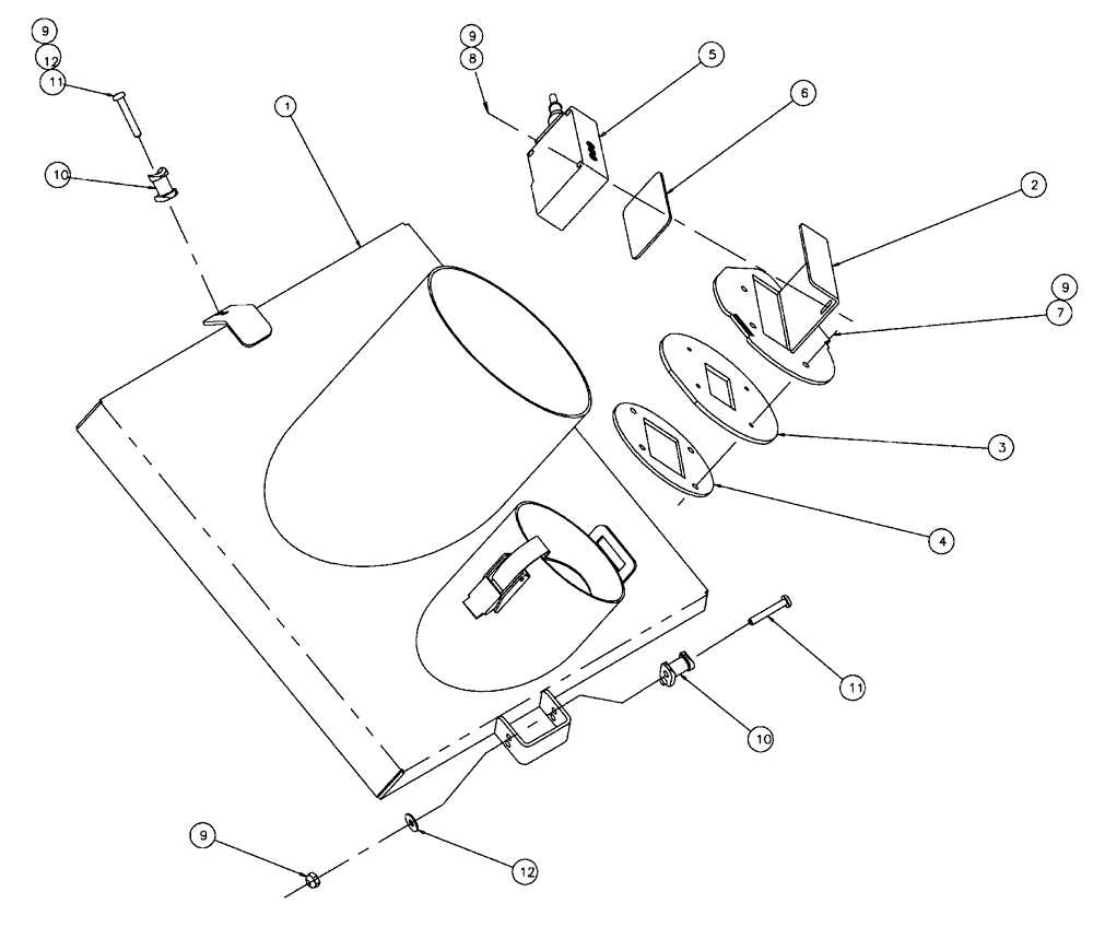 Схема запчастей Case IH 438 - (02-053) - COVER ASSEMBLY, LH BIN Bin Group