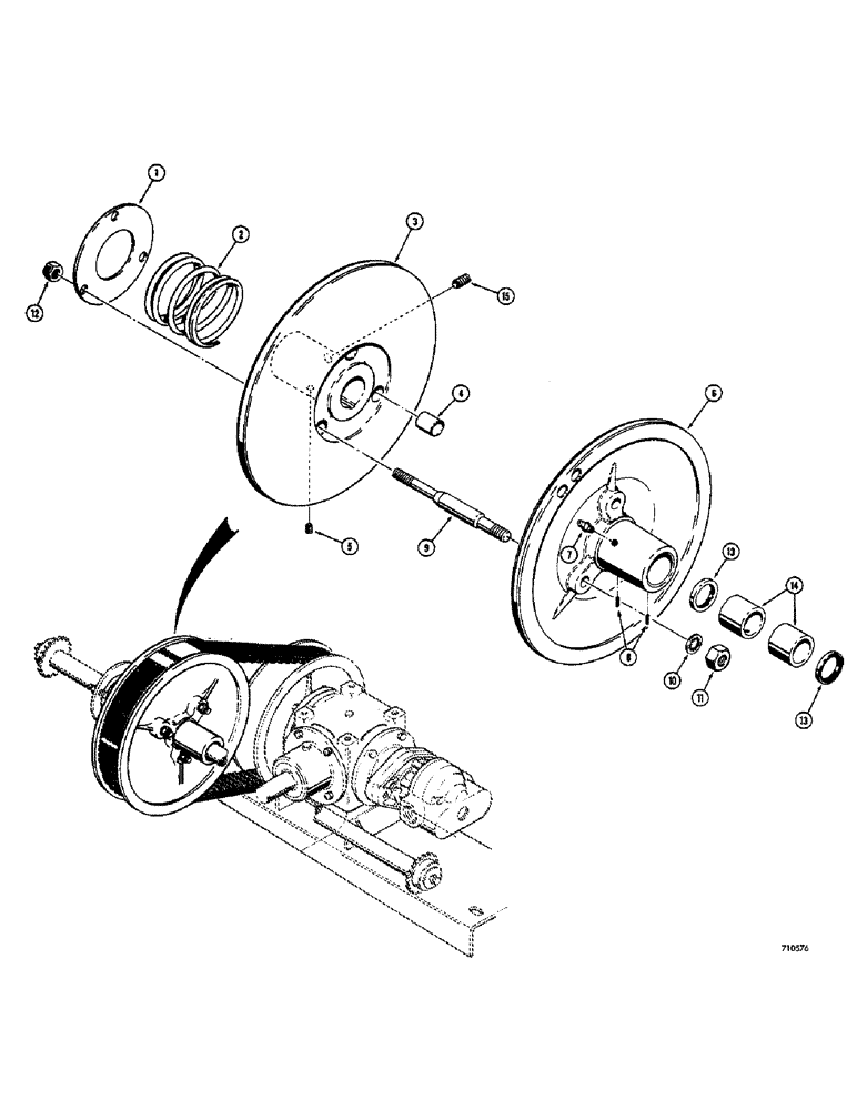 Схема запчастей Case IH 1530 - (032) - 12 INCH VARIABLE SPEED DRIVEN ASSEMBLY (06) - POWER TRAIN