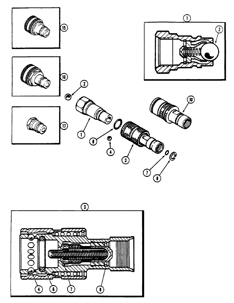 Схема запчастей Case IH 4690 - (8-300) - REMOTE HYDRAULIC BREAKAWAY COUPLINGS (08) - HYDRAULICS