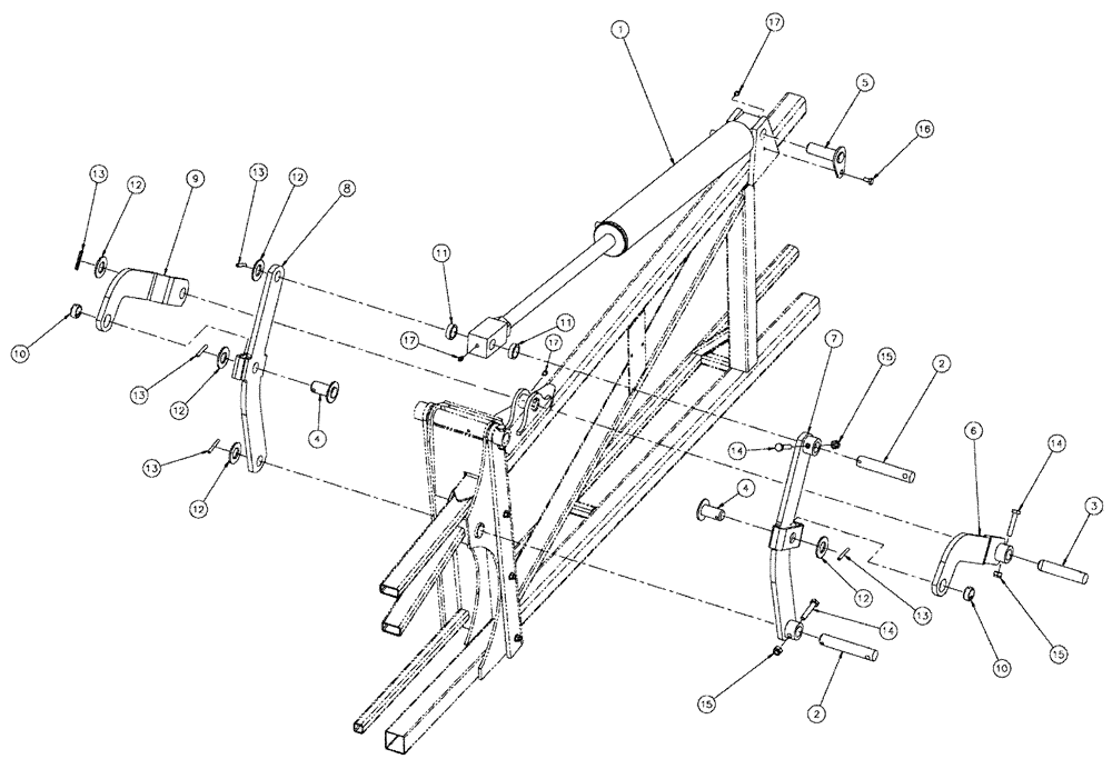 Схема запчастей Case IH SPX3200 - (08-022) - HINGE ASSEMBLY, LH (09) - BOOMS