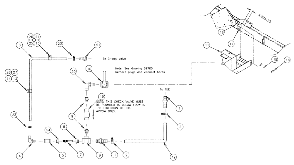 Схема запчастей Case IH 3150 - (11-001) - CHEMICAL INDUCTOR - SPHERICAL Options