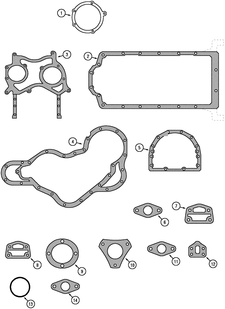 Схема запчастей Case IH C80 - (02-47) - CYLINDER BLOCK GASKET KIT (02) - ENGINE