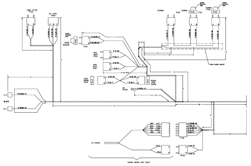 Схема запчастей Case IH 3150 - (12-014) - HARNESS, HYDRAULIC TANK (06) - ELECTRICAL