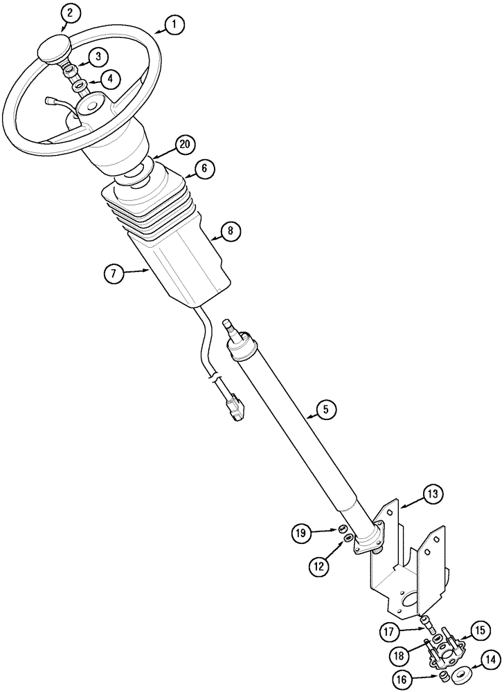 Схема запчастей Case IH MX150 - (05-01) - STEERING WHEEL AND COLUMN (25) - FRONT AXLE SYSTEM