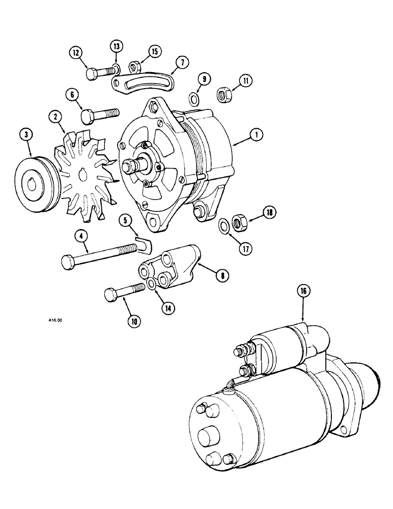 Схема запчастей Case IH 2140 - (4-04) - ALTERNATOR AND STARTER MOTOR (04) - ELECTRICAL SYSTEMS