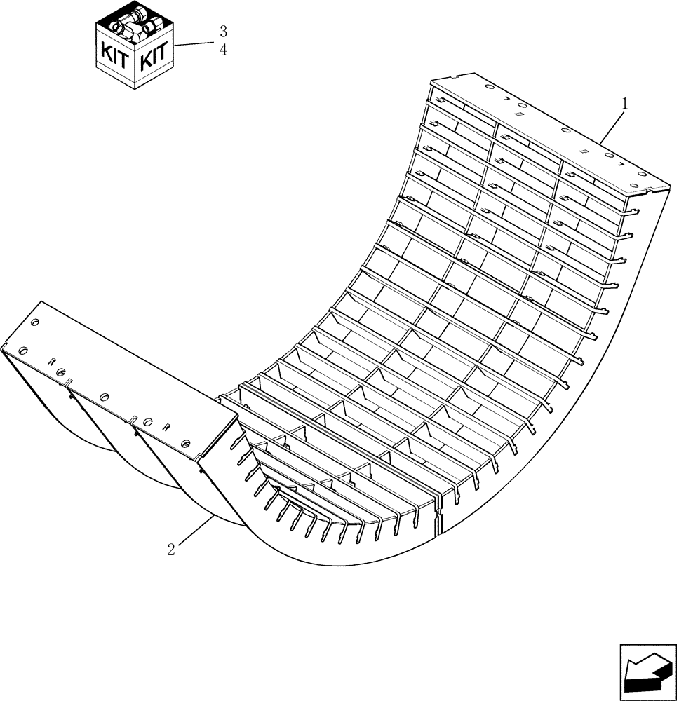 Схема запчастей Case IH 7010 - (66.105.26) - CONCAVES, STANDARD BAR (66) - THRESHING