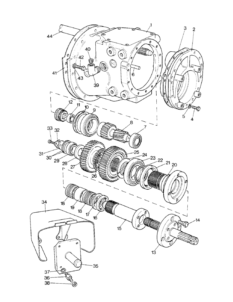 Схема запчастей Case IH 1390 - (F-06) - POWER TAKE-OFF UNIT, REVERSIBLE SHAFT, 1390 TRACTOR (01) - POWER TAKE OFF