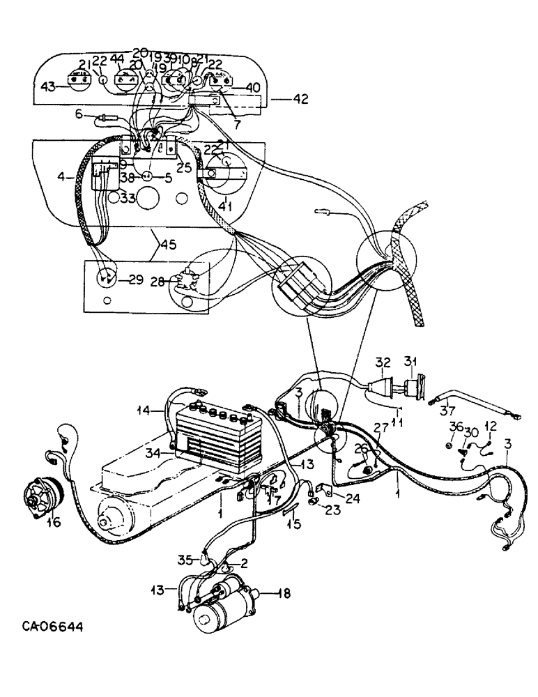 Схема запчастей Case IH 574 - (08-15) - ELECTRICAL, BASIC GASOLINE ENGINE TRACTORS WIRING, 574 TRACTORS WITH SERIAL NO. 114909 AND ABOVE (06) - ELECTRICAL