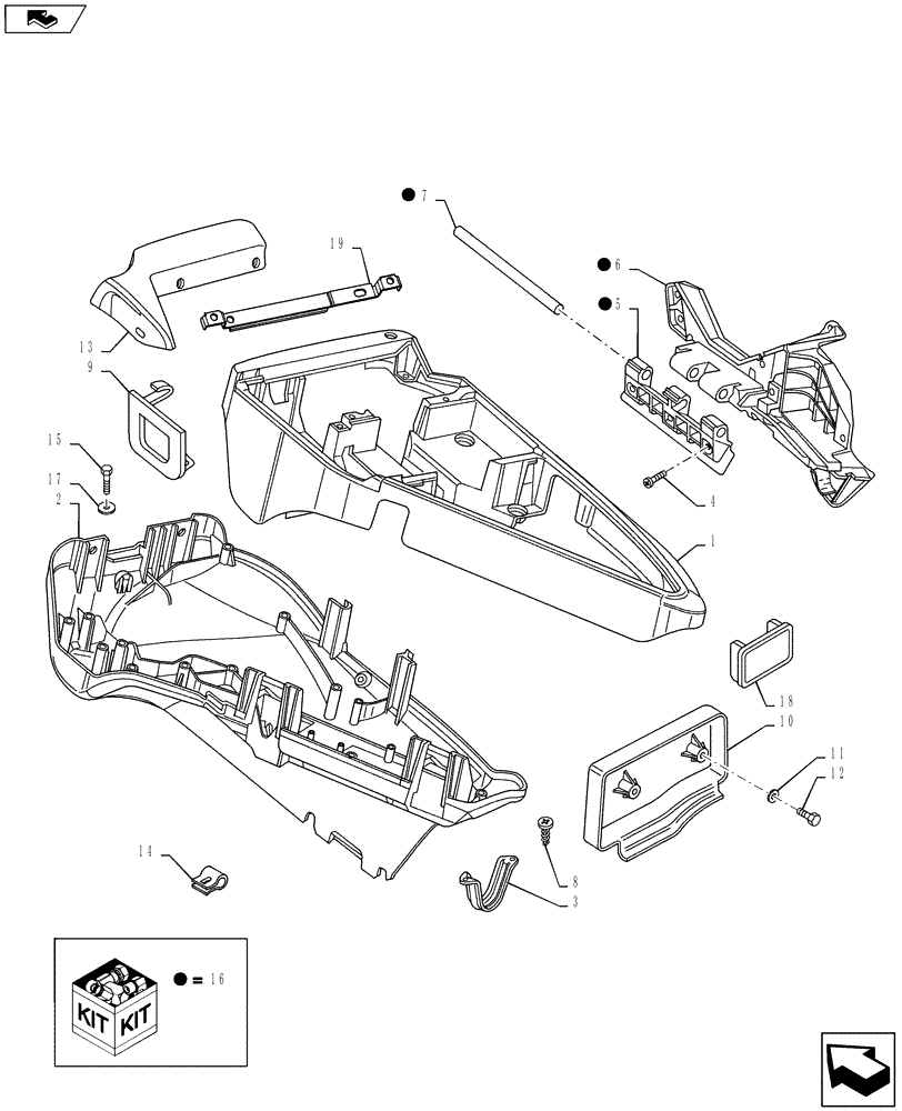 Схема запчастей Case IH PUMA 145 - (90.151.01) - ARMREST CONTROL UNIT - COVERS (90) - PLATFORM, CAB, BODYWORK AND DECALS