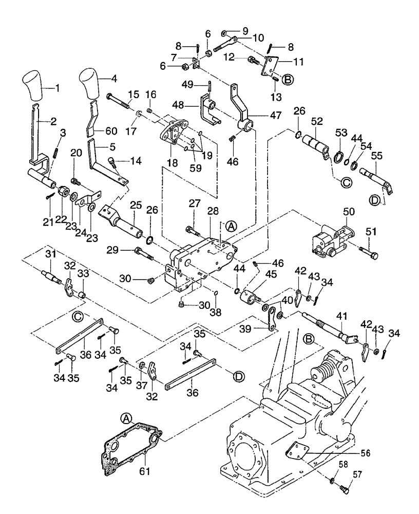 Схема запчастей Case IH DX48 - (07.02) - CONTROL VALVE, QUADRANT & LINKAGE W/DRAFT CONTROL (07) - HYDRAULIC SYSTEM