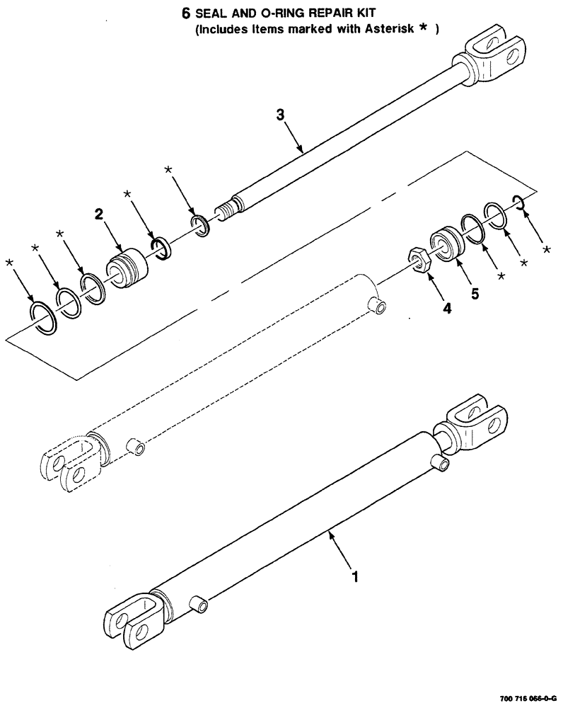 Схема запчастей Case IH RS561 - (08-022) - HYDRAULIC CYLINDER ASM.-TAILGATE (WITHOUT MESH WRAP) (2 INCH BORE X 24 INCH STROKE) (07) - HYDRAULICS