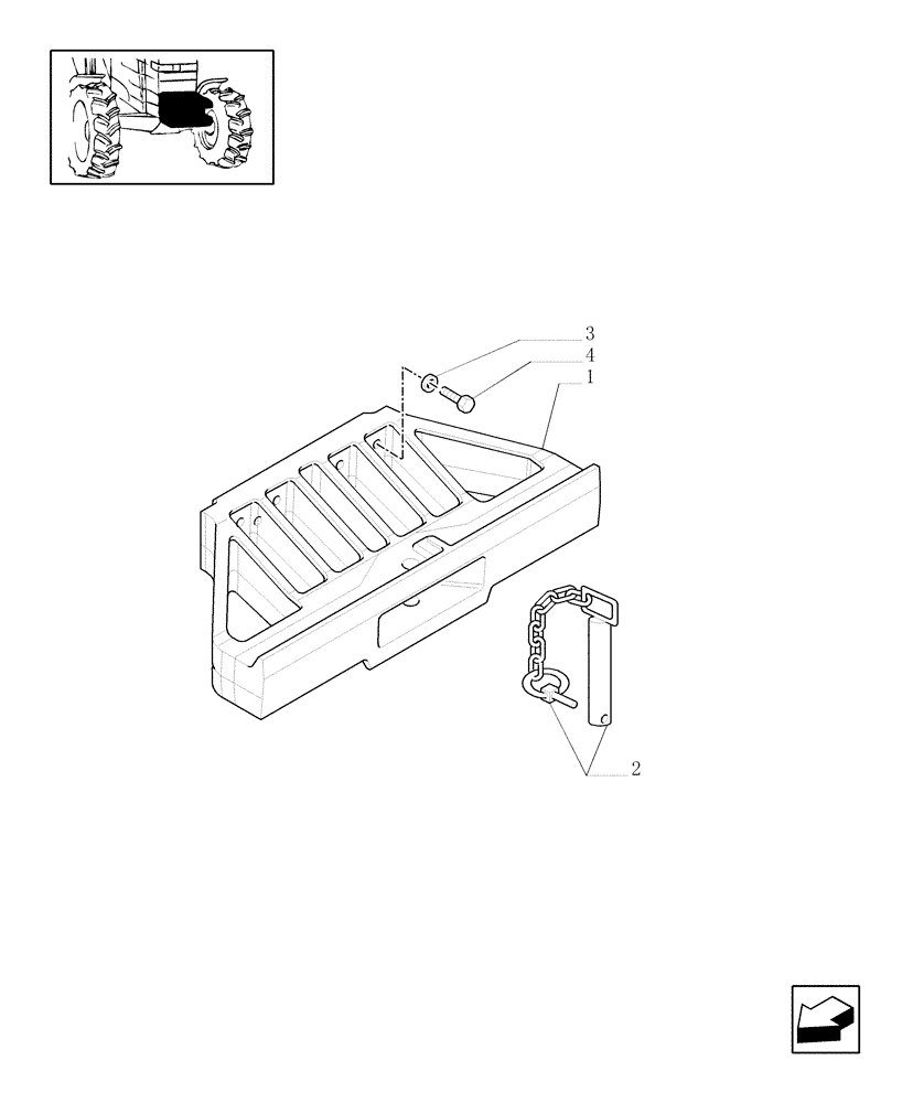 Схема запчастей Case IH MXM130 - (1.21.5) - (VAR.023) FRONT WEIGHT CARRIER FOR FAN STYLED WEIGHTS (03) - TRANSMISSION