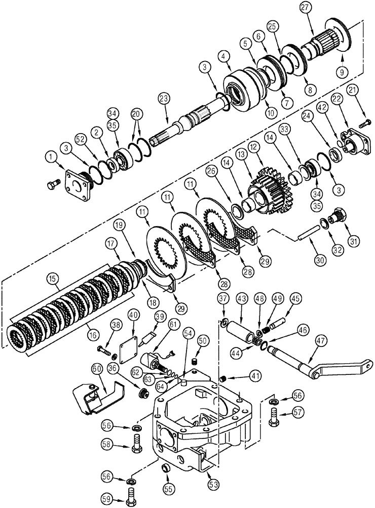 Схема запчастей Case IH C50 - (06-34) - TRANSFER GEARBOX (06) - POWER TRAIN