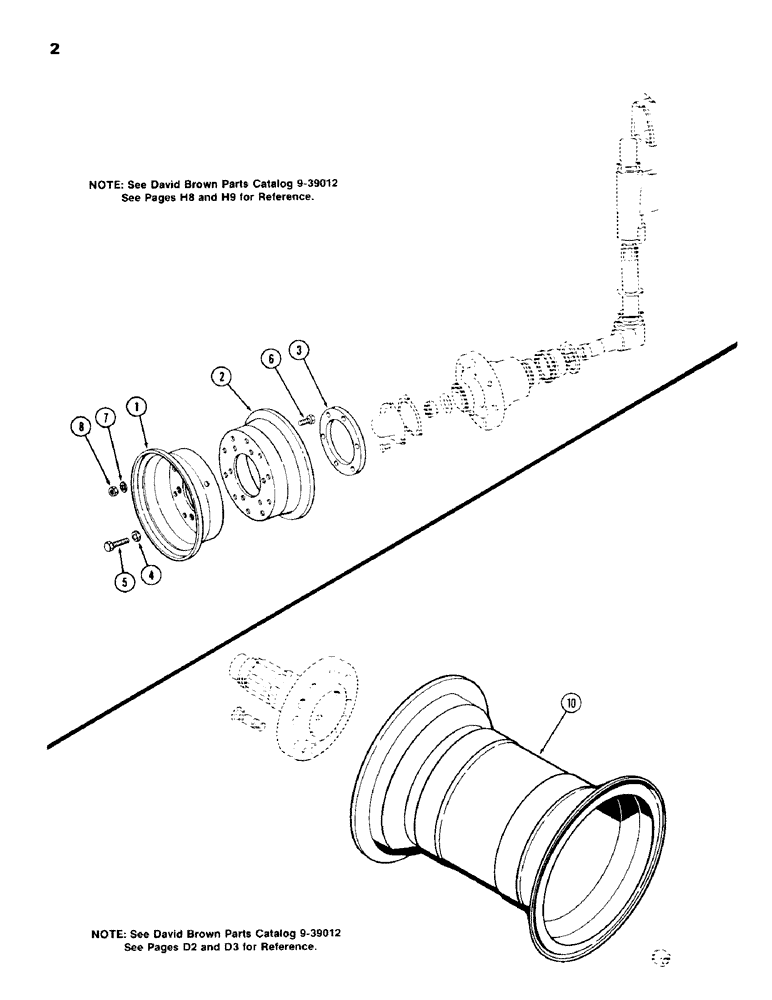 Схема запчастей Case IH 885 - (2) - FRONT WHEELS 