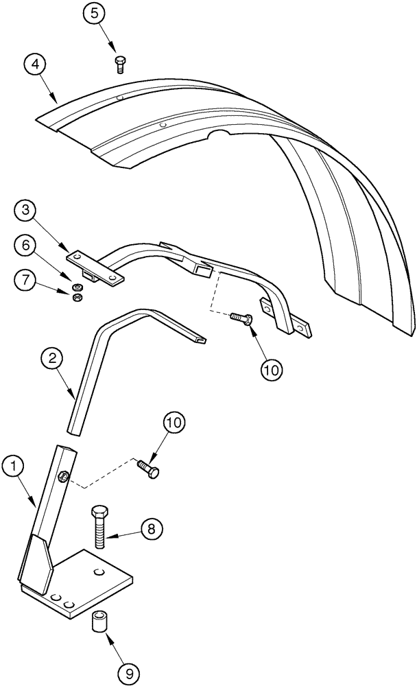 Схема запчастей Case IH C60 - (09-06) - FRONT SPLASH SHIELDS, 4WD (09) - CHASSIS/ATTACHMENTS