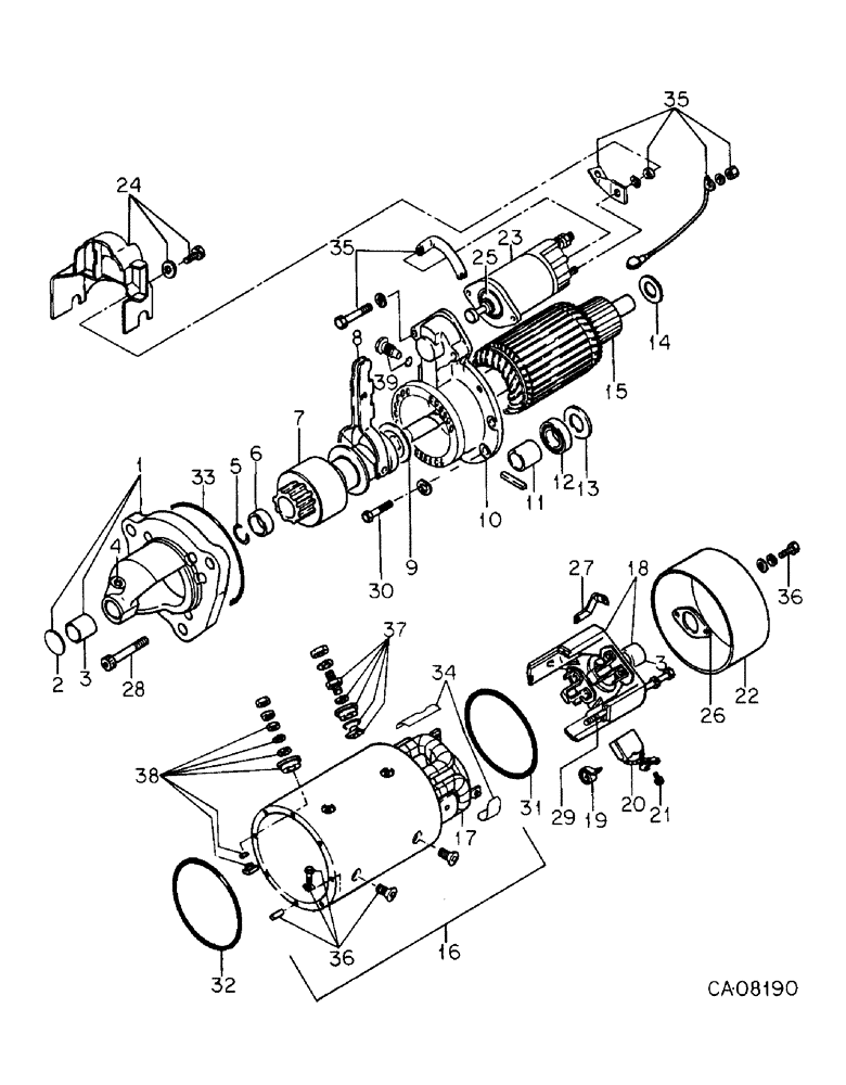 Схема запчастей Case IH 7288 - (08-06) - ELECTRICAL, CRANKING MOTOR, NIPPON DENSO (06) - ELECTRICAL