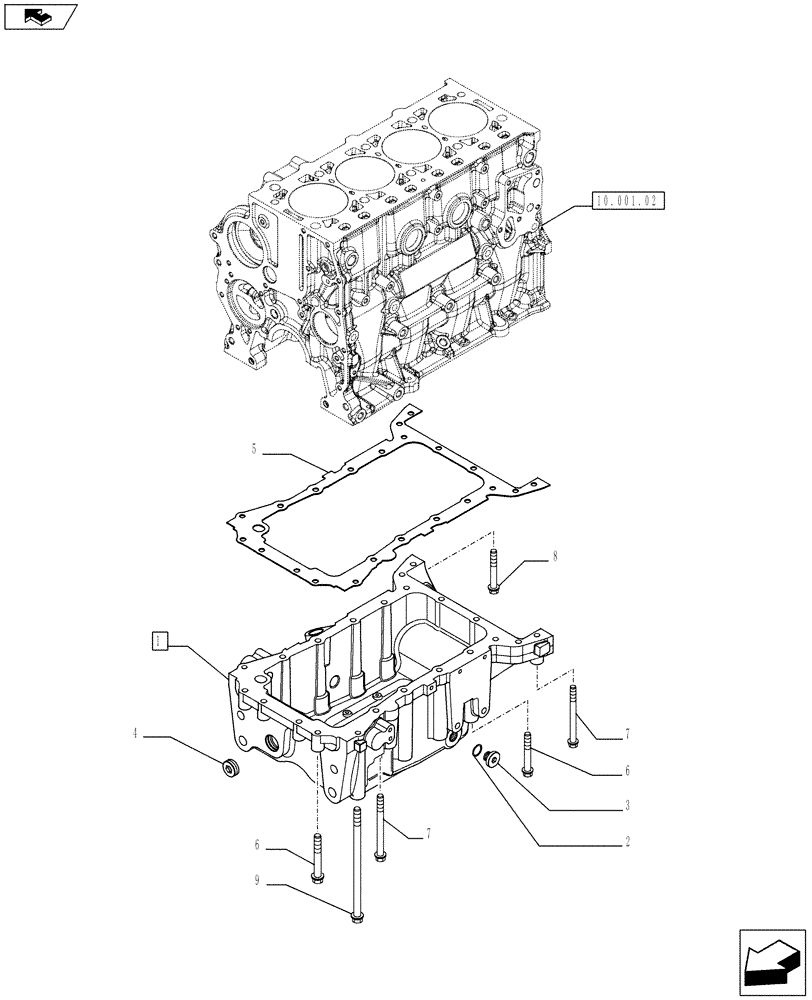 Схема запчастей Case IH FARMALL 65C - (10.102.01) - ENGINE OIL PAN (10) - ENGINE