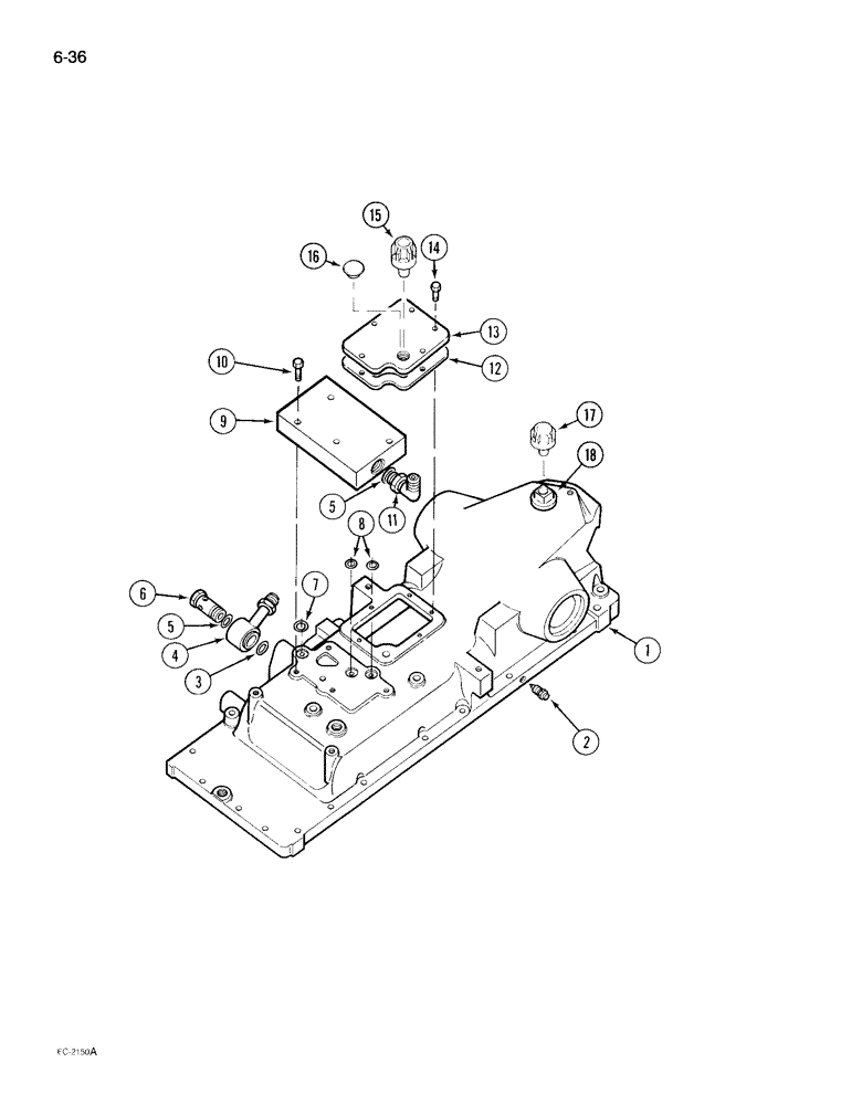 Схема запчастей Case IH 895 - (6-036) - REAR FRAME, TOP COVER CONNECTIONS (06) - POWER TRAIN