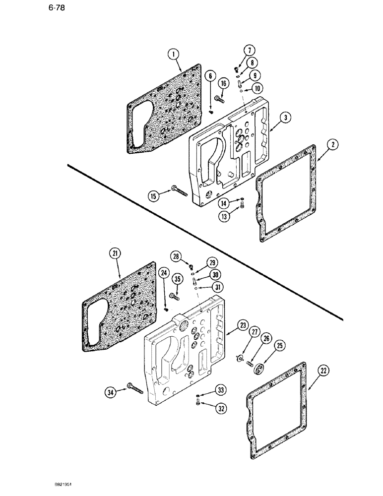 Схема запчастей Case IH 7110 - (6-078) - TRANSMISSION CONTROL VALVE ASSEMBLY, MOUNTING PLATE, FOUR SPEED REVERSE VALVES (06) - POWER TRAIN