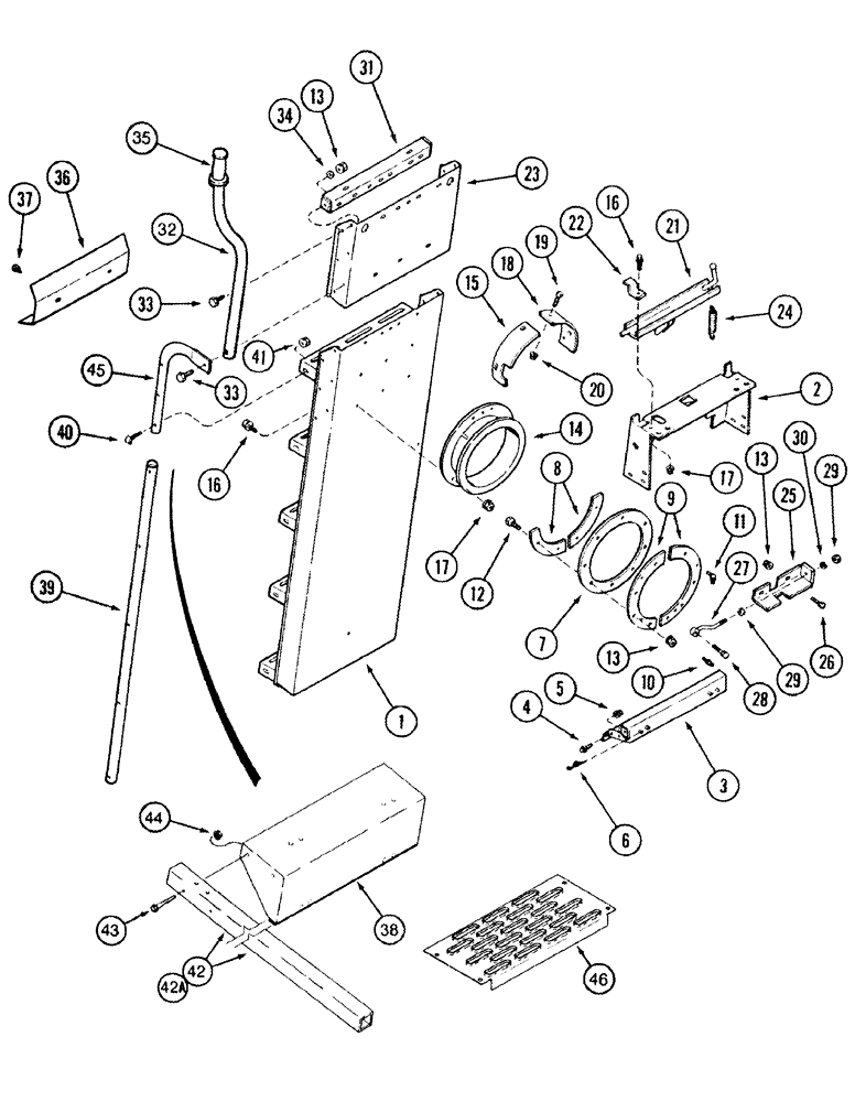 Схема запчастей Case IH CPX610 - (09F-09) - PIVOTING LADDER - BSN JJC0250100 (12) - CHASSIS