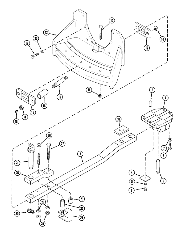 Схема запчастей Case IH 8940 - (9-012) - DRAWBAR, WITHOUT HITCH (09) - CHASSIS/ATTACHMENTS