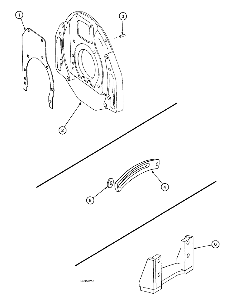 Схема запчастей Case IH DT-436 - (9D-102) - CRANKCASE REAR MOUNTING PLATE / ALTERNATOR-GENERATOR MOUNTING / FRONT ENGINE MOUNT, 4166 & 4186 